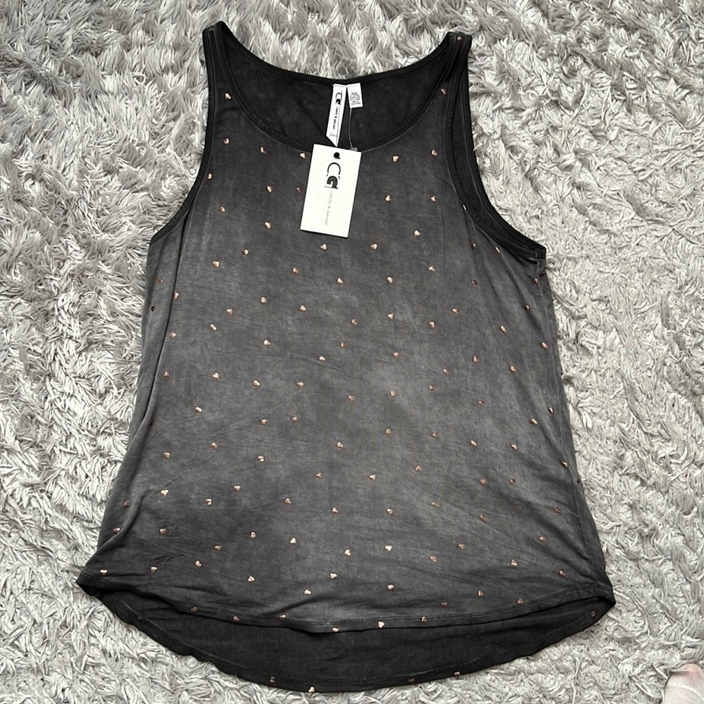 Cable & Gauge New tank top, gray/black/bronze S new with tag